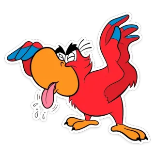 🤪 Iago Aladdin parrot, cartoon, Disney, bird, Iago telegram sticker