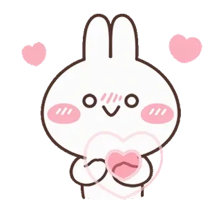 💗 thỏ, dễ thương, trái tim, tình yêu, kawaii, nhãn dán, động vật whatsapp sticker