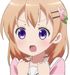 😯 Аниме, Девушка, Милый, Наклейка, Мультфильм telegram sticker