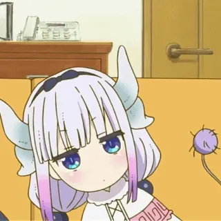 🍬 Kanna Kamui Miss Kobayashi's Dragon Maid 애니메이션, 드래곤, 귀여운, 칸나, 칸나 카무이, 코바야시네 메이드래곤 whatsapp sticker