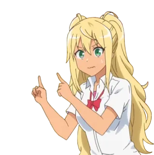 ☝ аниме, девушка, указывает telegram sticker