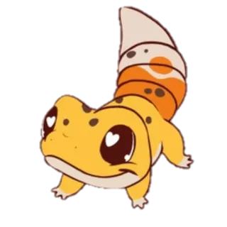 😊 Eidechse, niedlich, Gecko, Tier, Cartoon, gelb telegram sticker