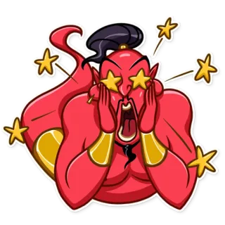 🤩 精灵, 魔法, 卡通, 星星, 恼火, 红色 telegram sticker