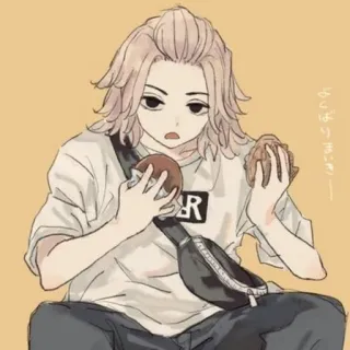 〰 よっぱりまいきー アニメ, キャラクター, 食べる, ファンアート, 男 telegram sticker