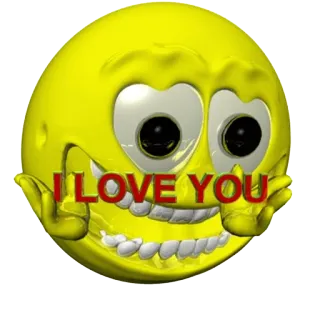 😠 I LOVE YOU 表情符号, 爱, 快乐, 可爱, 黄色 telegram sticker