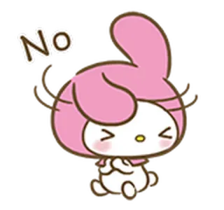 🙅 My Melody No Desenho animado, Fofo, Adesivo, My Melody, Sanrio telegram sticker