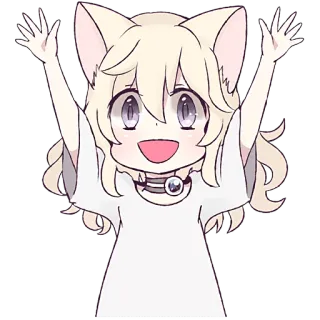 🥳 Anime, Katzenmädchen, niedlich, kawaii, Manga, Illustration telegram sticker