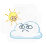 🌫 meteo, sole, nuvola, triste, cartoni animati, umore, emozioni telegram sticker
