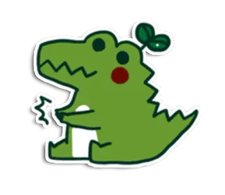 🐊 alligator, crocodile, mignon, dessin animé, animal telegram sticker