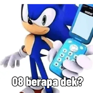 😂 Sonic 08 berapa dek? Sonic, teléfono, preguntando, pregunta, meme telegram sticker