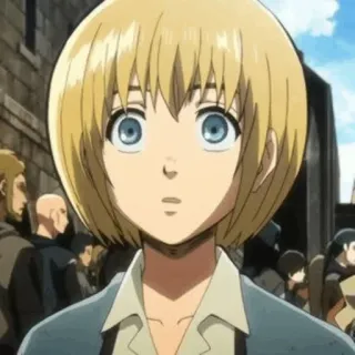 😦 Armin Arlert Attack on Titan Anime, Manga, Armin Arlert, Ataque a los Titanes, Personaje, Pelo rubio, Ojos azules telegram sticker