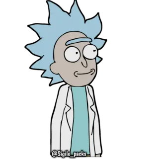 👀 Rick Sanchez Rick and Morty @sigilo_packs rick, rick et morty, dessin animé, adult swim, animé, scientifique telegram sticker