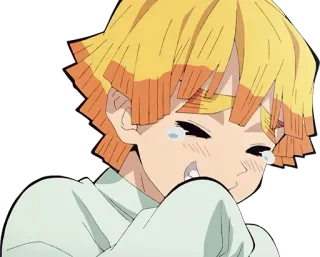 😂 Zenitsu Agatsuma Demon Slayer Anime, Demon Slayer, Pleurs, Zenitsu, Zenitsu Agatsuma, Personnage, Cheveux Jaunes, Éclair telegram sticker