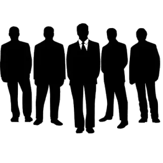 😕 siluetas, hombres, trajes, negocios, grupo, equipo telegram sticker