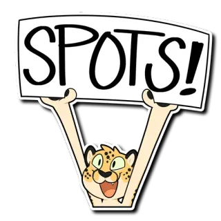 😄 SPOTS! 표범, 점, 동물, 만화, 귀여운 telegram sticker
