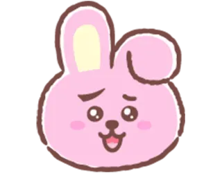 😍 Cooky rabbit, cartoon, cute, pink, kpop, bt21 telegram sticker