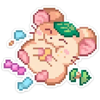 😋 스티커, 픽셀아트, 귀여운, 카와이, 동물, 음식 telegram sticker
