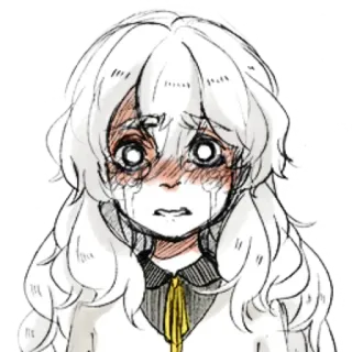 🤍 anime, girl, crying, distressed, emotional, manga, sad telegram sticker