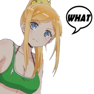 ❔ WHAT anime, girl, question, expression, blonde whatsapp sticker