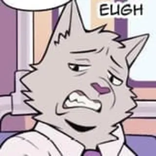 🤢 EUGH cat, cartoon, expression, tired, funny whatsapp sticker