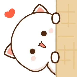 😄 cat, cute, kawaii, peeking, sticker, animal whatsapp sticker