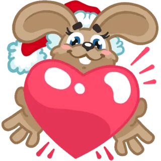 💝 conejo, corazón, lindo, dibujos animados, amor, fiesta, pegatina telegram sticker