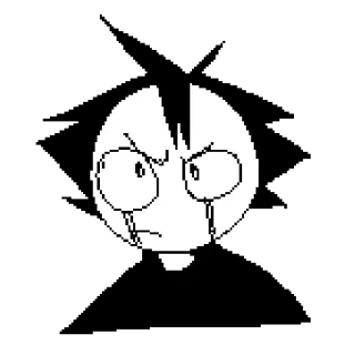 😡 sticker, enfadado, blanco, negro, dibujo, triste, lágrimas telegram sticker