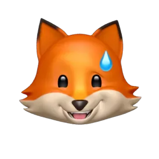 😅 vos, dier, emoji, cartoon telegram sticker