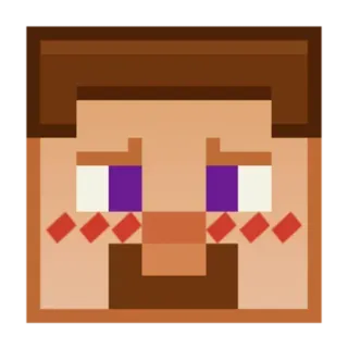 😳 Steve Minecraft minecraft, steve, video game, pixel art, face telegram sticker
