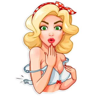 😱 woman, pinup, blond, cartoon, sticker telegram sticker