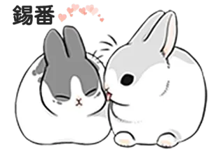 😘 오늘도 뽀뽀 królik, słodki, pocałunek, zajączek, miłość, serca, zwierzę telegram sticker