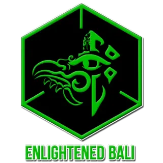 💋 ENLIGHTENED BALI sticker, enlightened bali, hexagon, green, symbol, eye, logo telegram sticker
