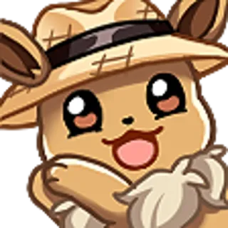 🥰 Eevee Pokemon pokemon, eevee, animal, lindo, dibujos animados, sombrero telegram sticker