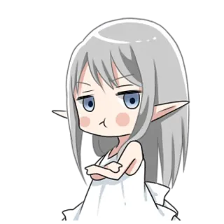 😒 アニメ, エルフ, ちび, マンガ, 可愛い, 漫画, ファンタジー telegram sticker