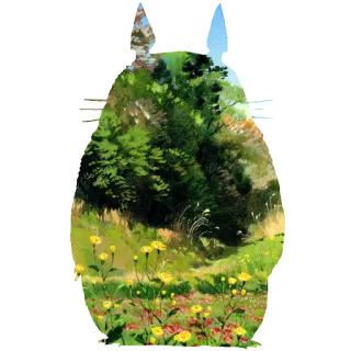 🌼 Totoro My Neighbor Totoro Totoro, natura, anime, film, animazione, Studio Ghibli telegram sticker