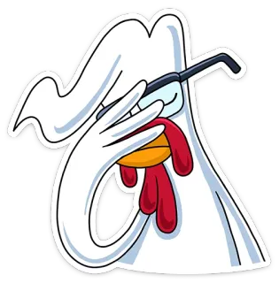 🤦 cartoon, violence, blood, chicken, ghost, humor, offensive telegram sticker