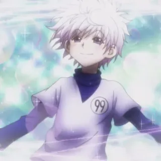 🤗 Killua Zoldyck Hunter x Hunter Anime, Killua, Hunter x Hunter, Shonen, Weißes Haar, Cartoon, Charakter telegram sticker