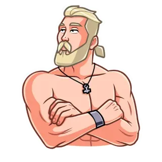 😐 hombre, rubio, seguro, musculoso, masculino telegram sticker