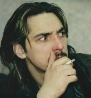 🚬 người đàn ông, hút thuốc, thuốc lá, chân dung, áo da telegram sticker