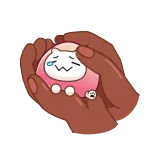 😢 schattig, kat, kawaii, cartoon, handen, verdrietig telegram sticker