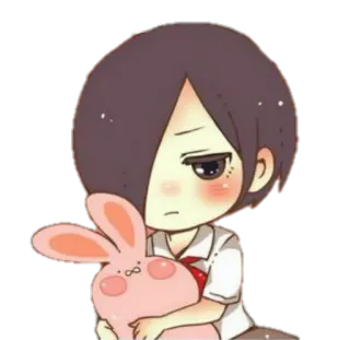 🐰 Chibi, Anime, Niedlich, Mädchen, Hase, Kawaii, Cartoon telegram sticker