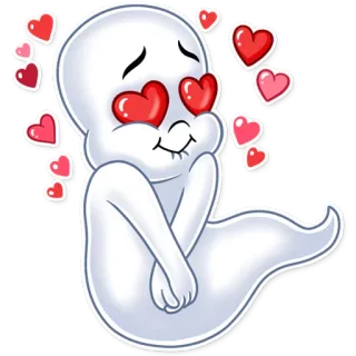 😍 geist, herzen, liebe, niedlich, cartoon telegram sticker