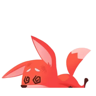 😵 vos, duizelig, cartoon, dier, uitgeput, ziek telegram sticker