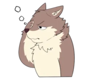 🏞 Wolf, Denken, Cartoon, Tier, Fellwesen, Ausdruck telegram sticker
