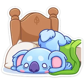 😞 コアラ, 眠い, アニメ, 可愛い, 動物, 怠惰 telegram sticker