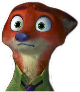 😳 Nick Wilde Zootopia Nick Wilde, Zootopia, fox, cartoon, animation, disney telegram sticker