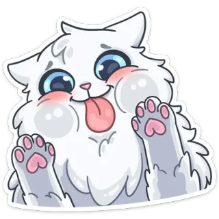 😋 cat, kitten, cute, animal, pet, sticker, cartoon telegram sticker