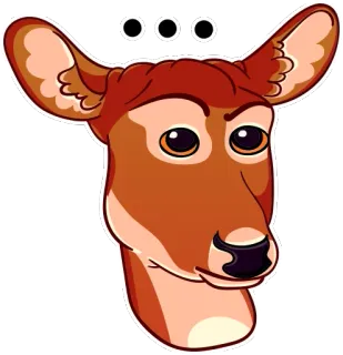 🦌 Hirsch, Tier, Aufkleber, Cartoon, Säugetier whatsapp sticker