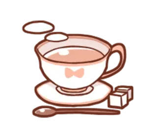 ☕️ чай, чашка, напиток, сахар, напиток, мультфильм, каваий telegram sticker