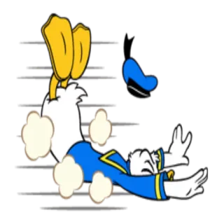 🤥 Donald Duck Hoạt hình, Nhân vật, Vịt Donald, Disney, Rơi, Hài hước telegram sticker